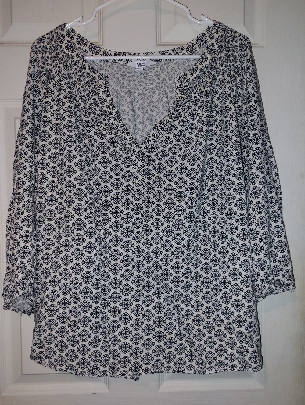 Croft & Barrow 3X Black and White Top